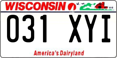 WI license plate 031XYI