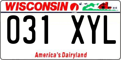 WI license plate 031XYL