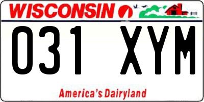 WI license plate 031XYM