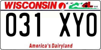 WI license plate 031XYO