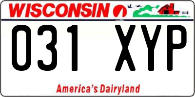 WI license plate 031XYP