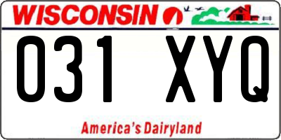 WI license plate 031XYQ