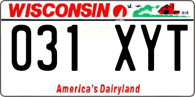 WI license plate 031XYT