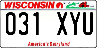 WI license plate 031XYU