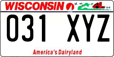 WI license plate 031XYZ