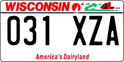 WI license plate 031XZA