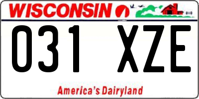 WI license plate 031XZE