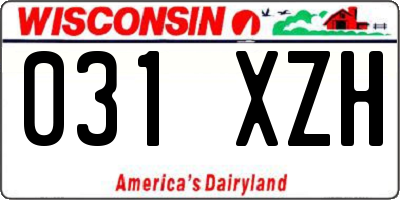 WI license plate 031XZH
