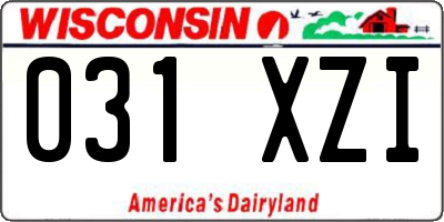 WI license plate 031XZI