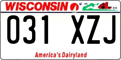 WI license plate 031XZJ