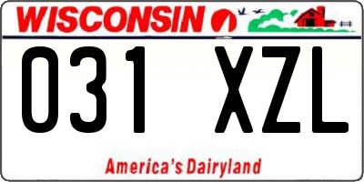 WI license plate 031XZL