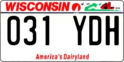 WI license plate 031YDH