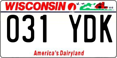 WI license plate 031YDK