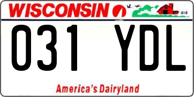 WI license plate 031YDL