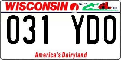 WI license plate 031YDO