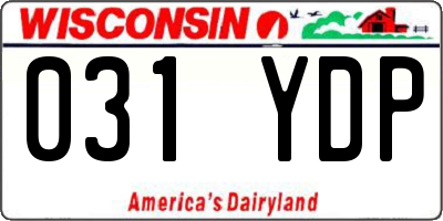 WI license plate 031YDP