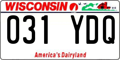 WI license plate 031YDQ
