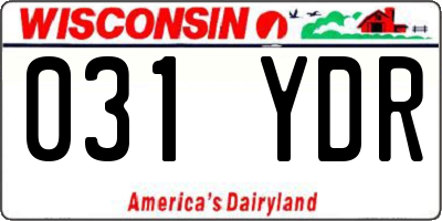 WI license plate 031YDR