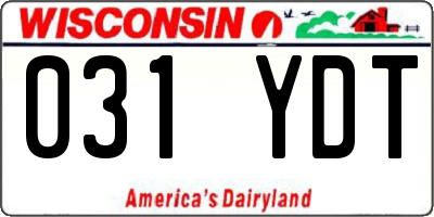 WI license plate 031YDT