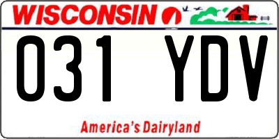 WI license plate 031YDV