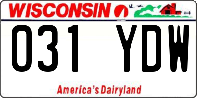 WI license plate 031YDW