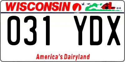 WI license plate 031YDX
