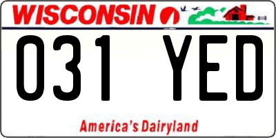 WI license plate 031YED