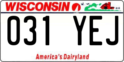 WI license plate 031YEJ