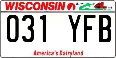 WI license plate 031YFB