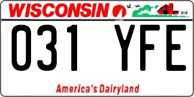 WI license plate 031YFE