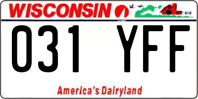 WI license plate 031YFF