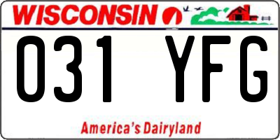WI license plate 031YFG