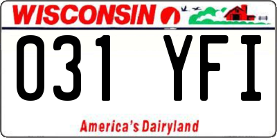 WI license plate 031YFI