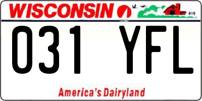 WI license plate 031YFL