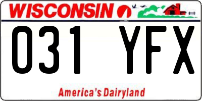 WI license plate 031YFX