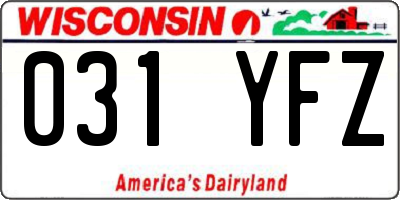 WI license plate 031YFZ