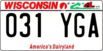 WI license plate 031YGA