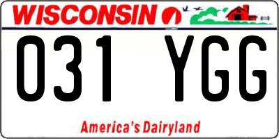 WI license plate 031YGG