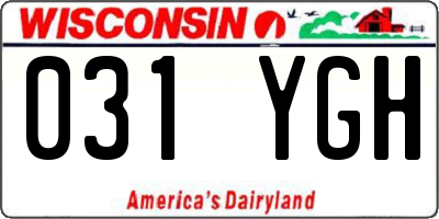 WI license plate 031YGH