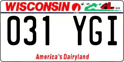 WI license plate 031YGI