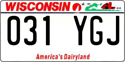 WI license plate 031YGJ