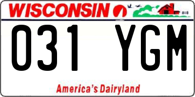 WI license plate 031YGM