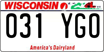 WI license plate 031YGO