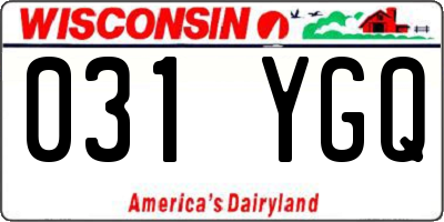 WI license plate 031YGQ