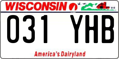 WI license plate 031YHB
