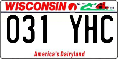 WI license plate 031YHC