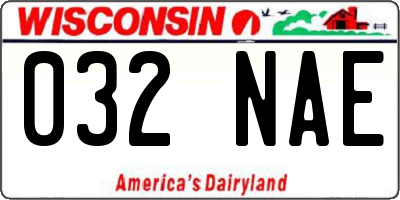 WI license plate 032NAE