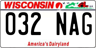 WI license plate 032NAG