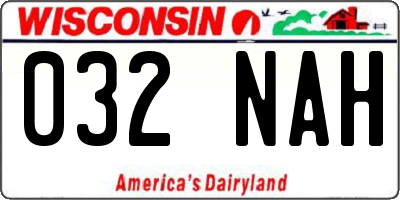 WI license plate 032NAH