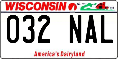 WI license plate 032NAL